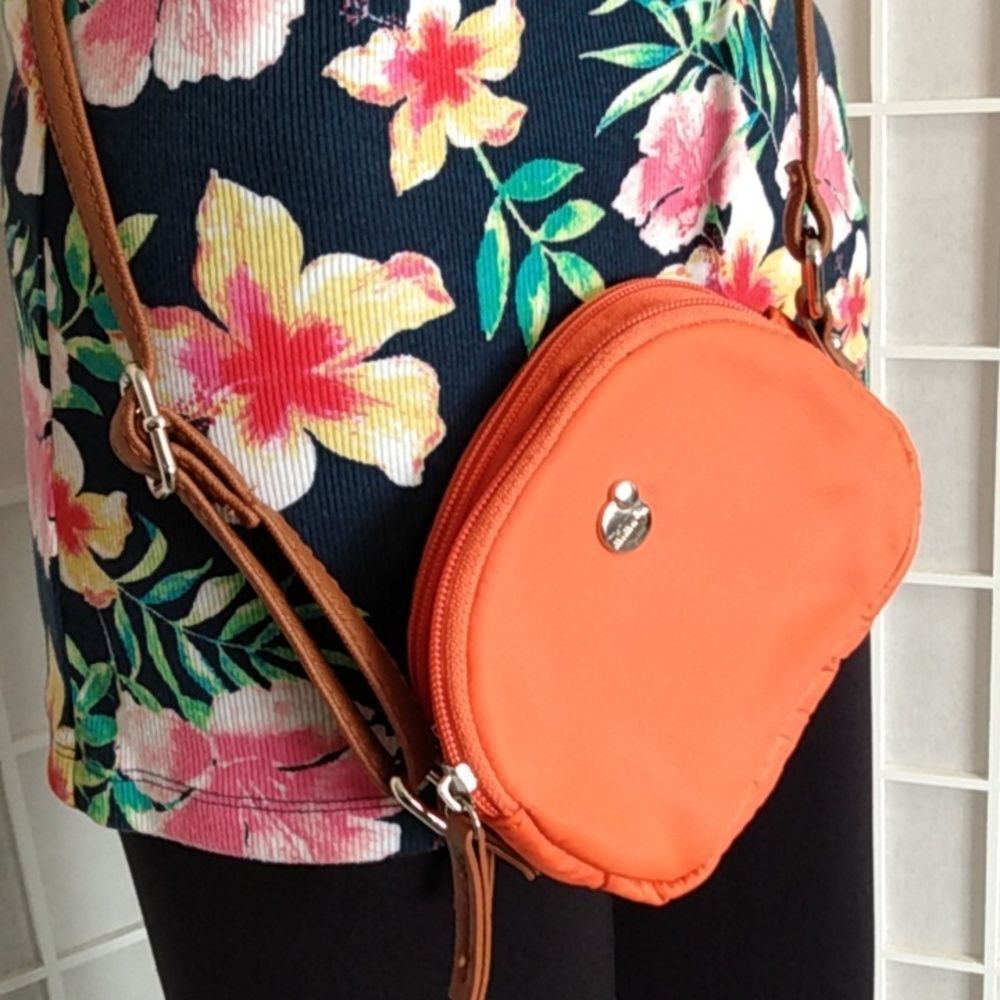 Mimosa Mini Crossbody – Orange – 3-Compartment Organizer - Picture 7 of 13